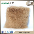 2017Hot Design Mongolian Tibet Lamb fur Pillow Sheepskin Fur Pillow Cushion Wine Color